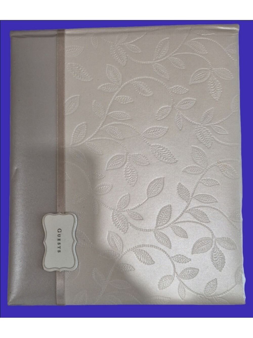 Hallmark Elegant Ivory Embossed Floral Wedding Guest Book